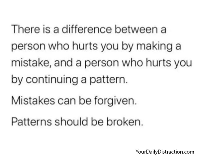 Patterns should be broken
